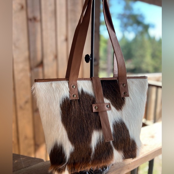 🎁😍Genuine Cowhide & Leather Tote Satchel Boho Bag Western New Cowgirl gift - Picture 3 of 9